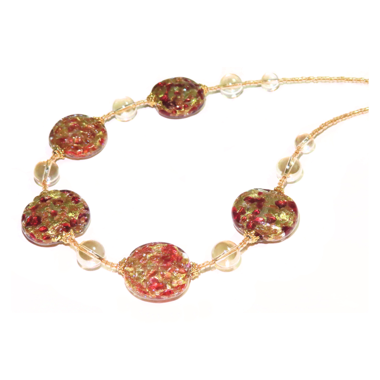 Murano Glass Colorful Diamond Necklace