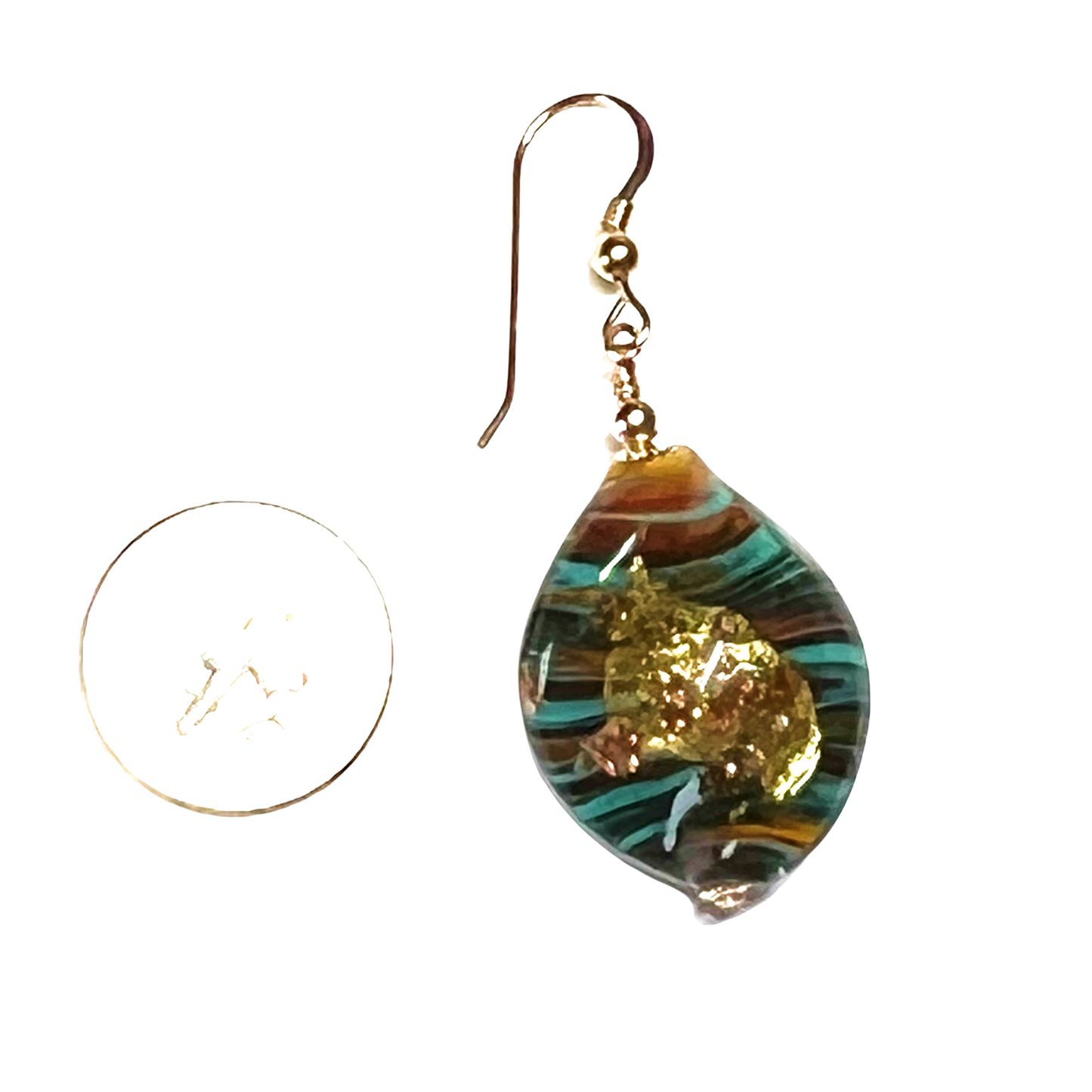 Murano Colorful Fiesta Twist Gold Earrings