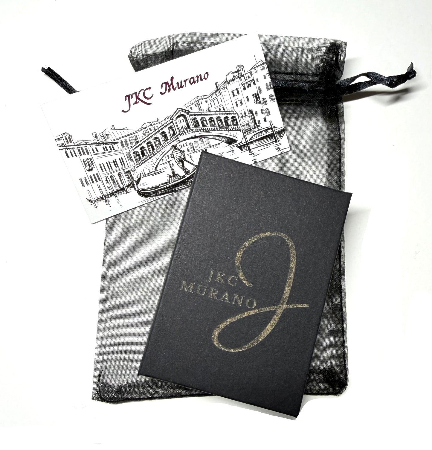 Murano Glass Red Black Swirl Silver Necklace