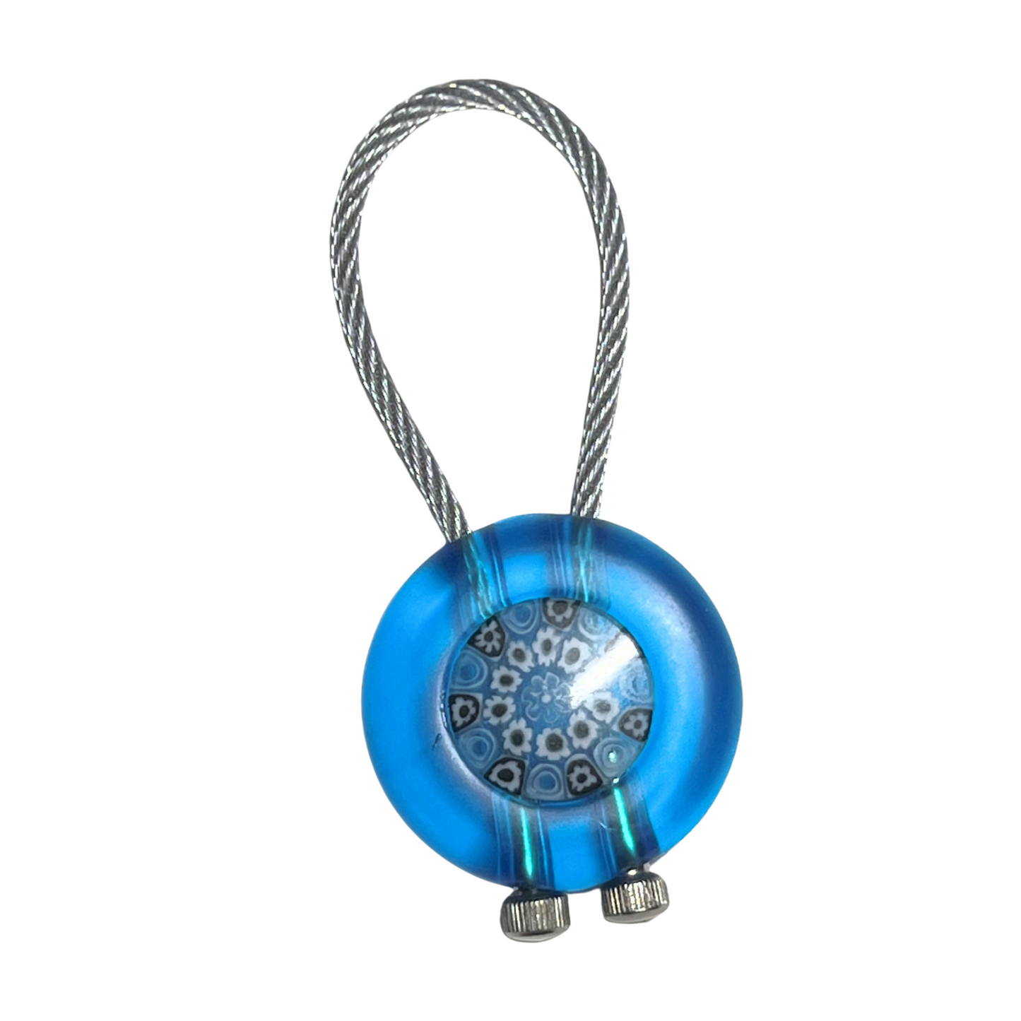 Murano Aqua Millefiori Keychain