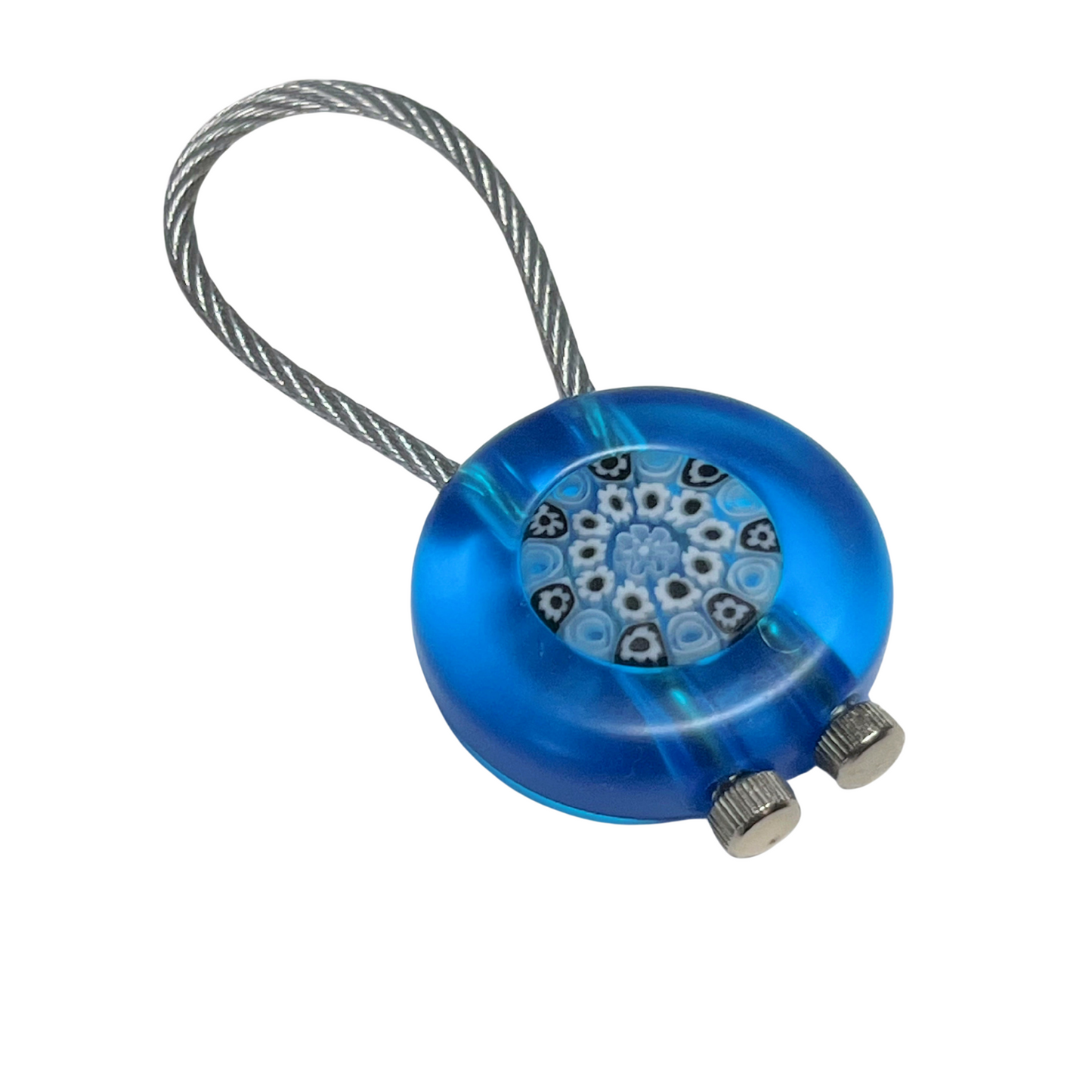 Murano Aqua Millefiori Keychain