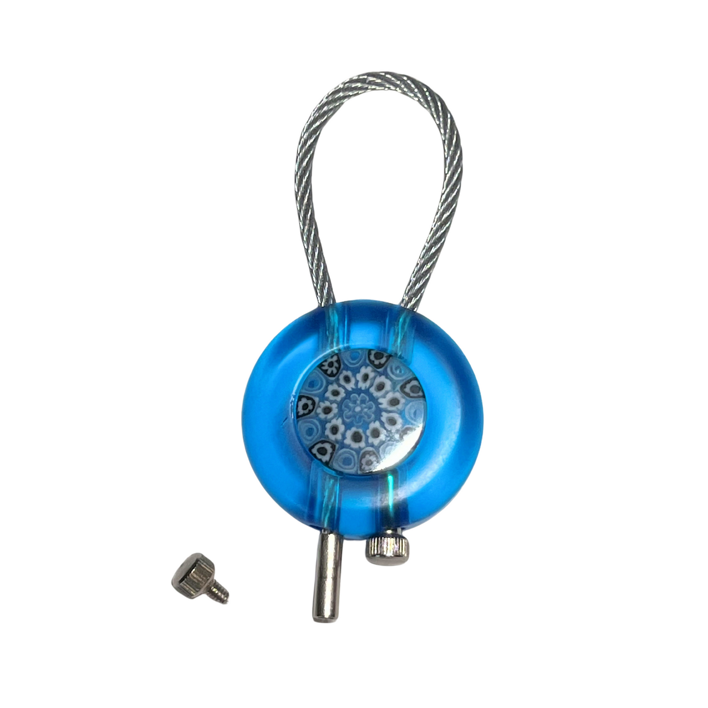 Murano Aqua Millefiori Keychain