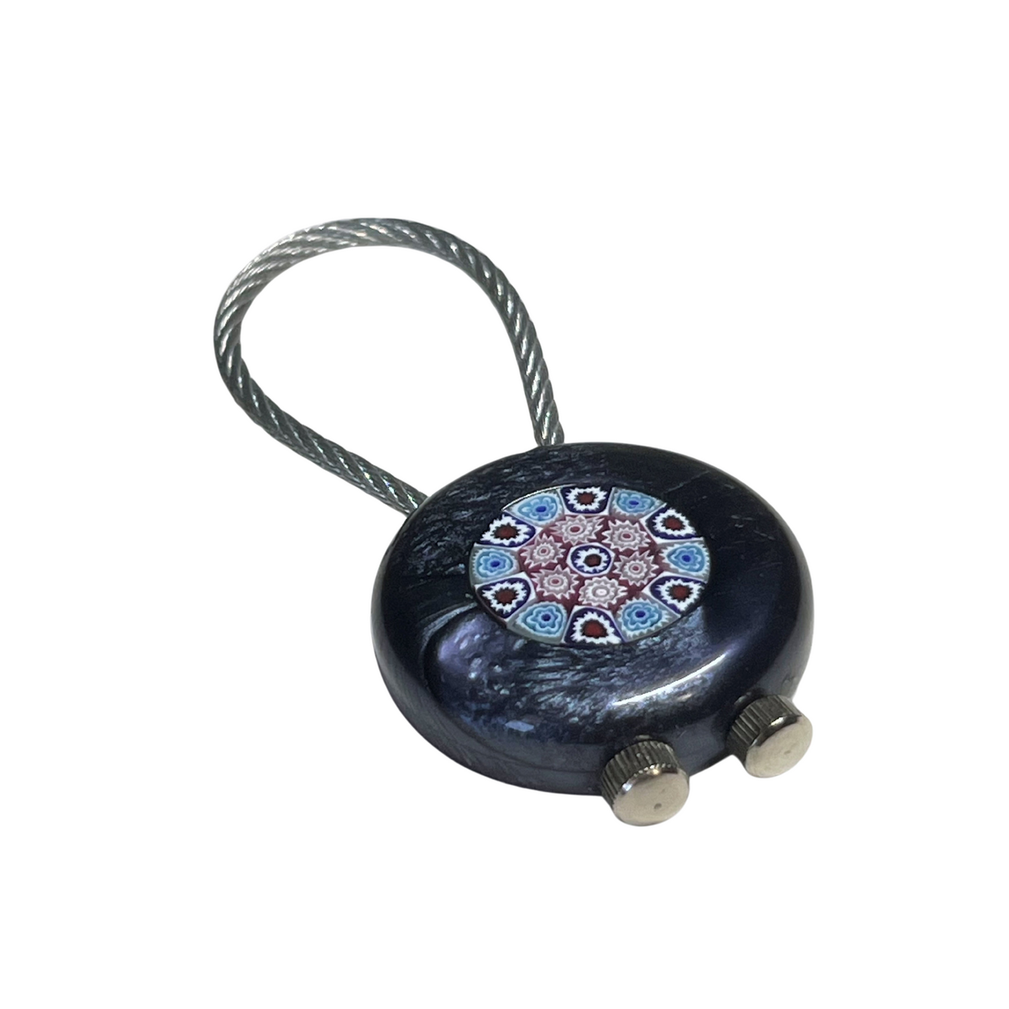 Murano Dark Gray Pearl Keychain