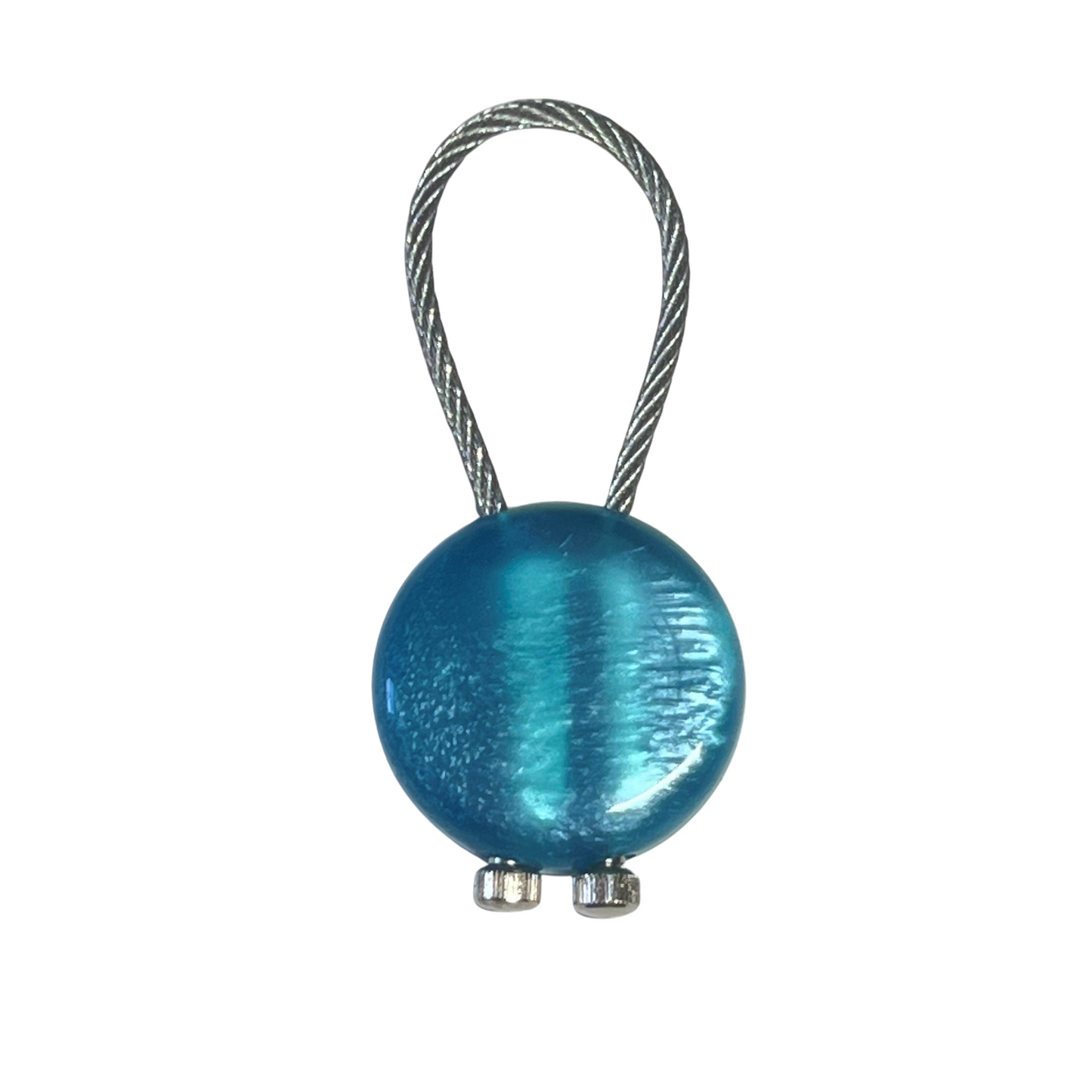 Murano Aqua Pearl Millefiori Keychain