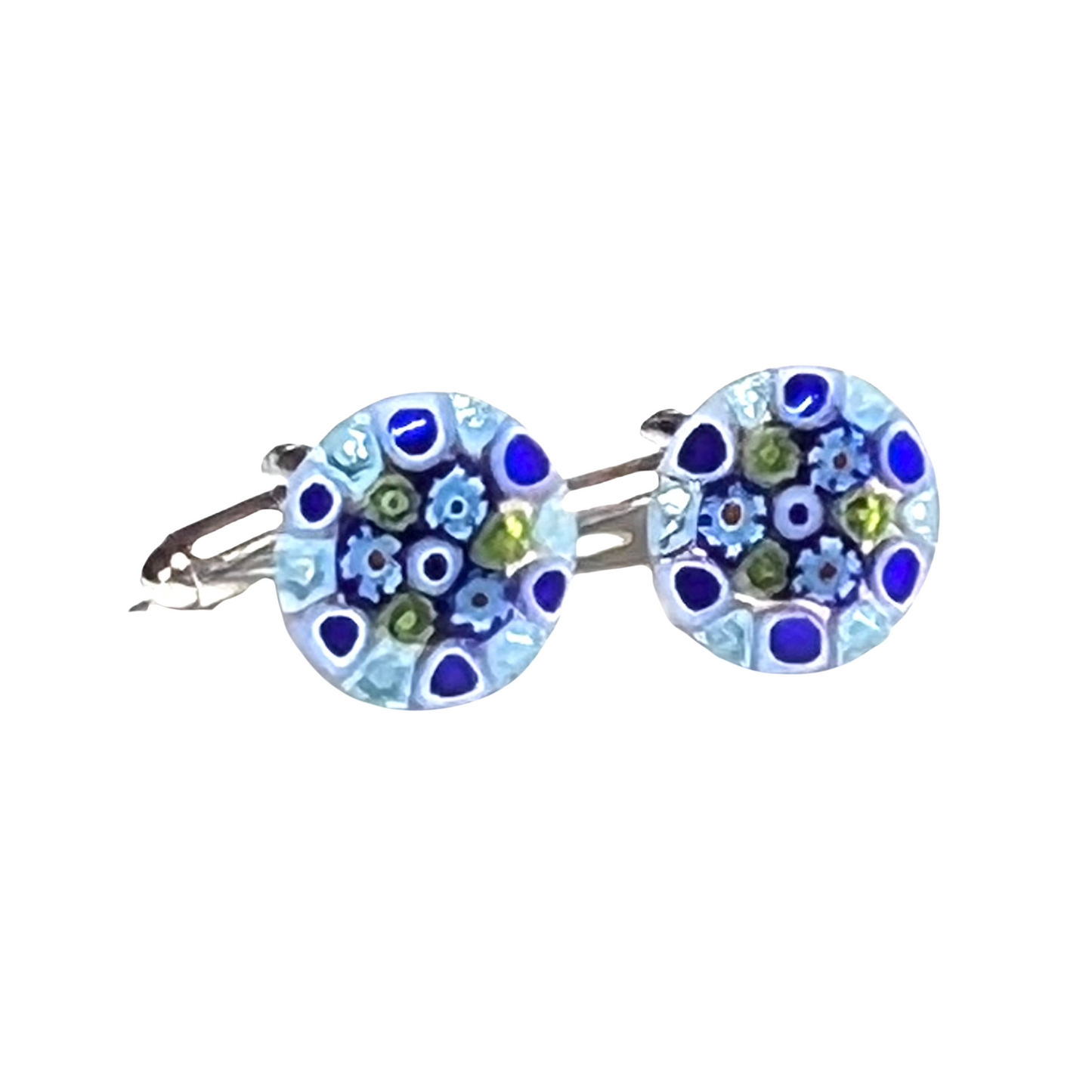 Murano Blue Green Millefiori Cuff Links