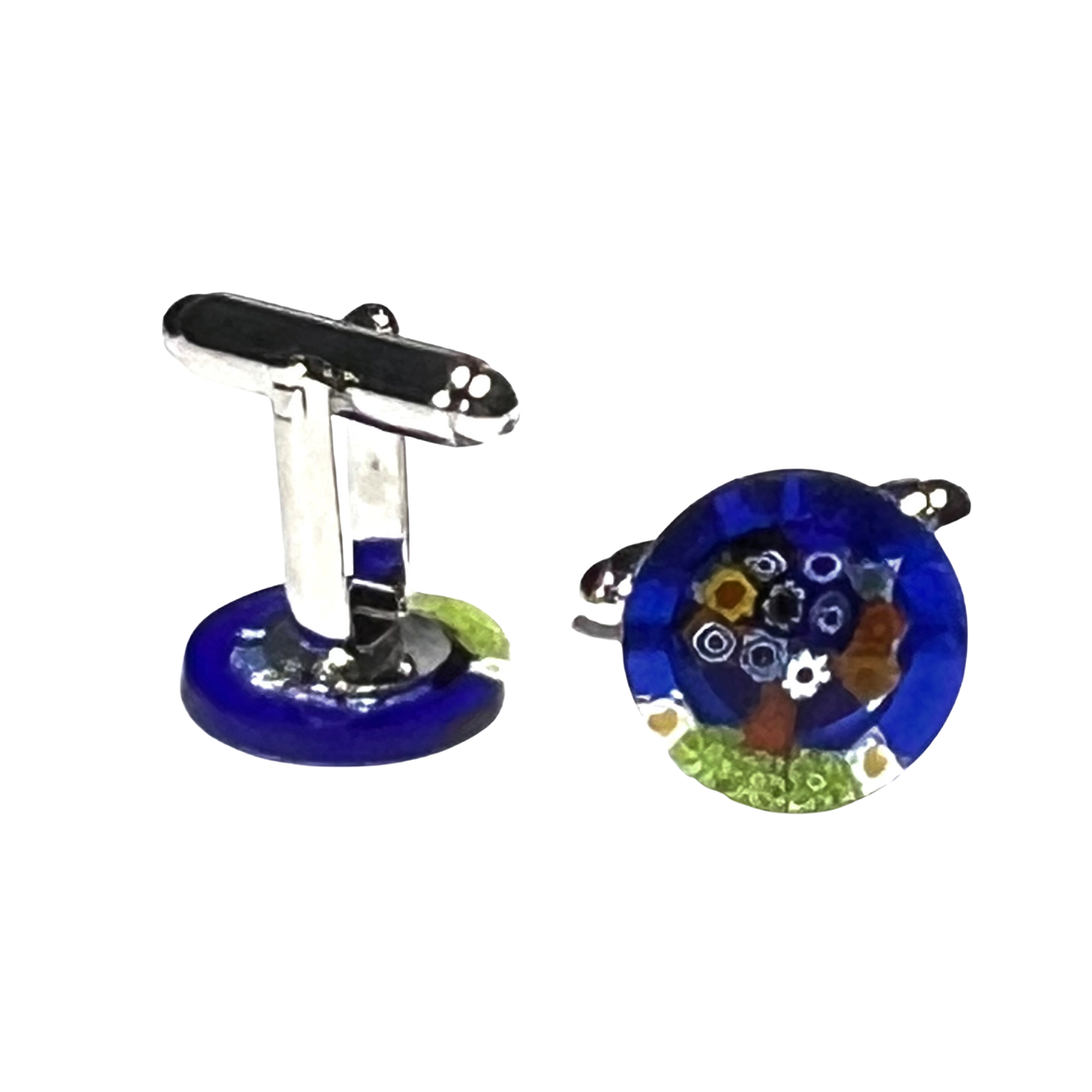 Murano Glass Millefiori Tree of Life Cuff Links