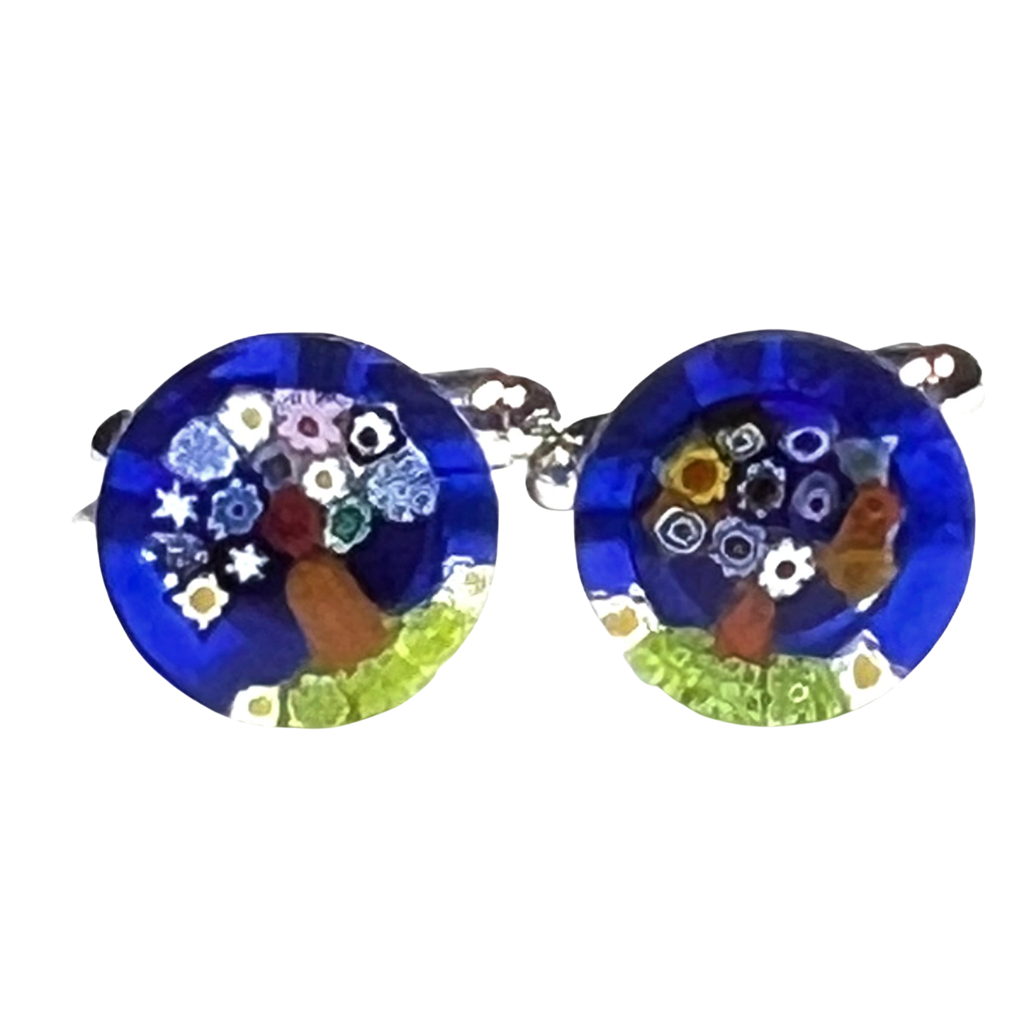 Murano Glass Millefiori Tree of Life Cuff Links
