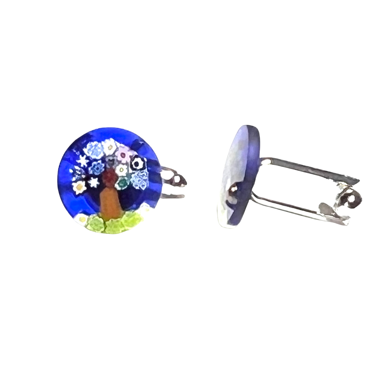 Murano Glass Millefiori Tree of Life Cuff Links