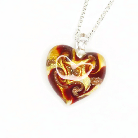 Murano red gold heart pendant