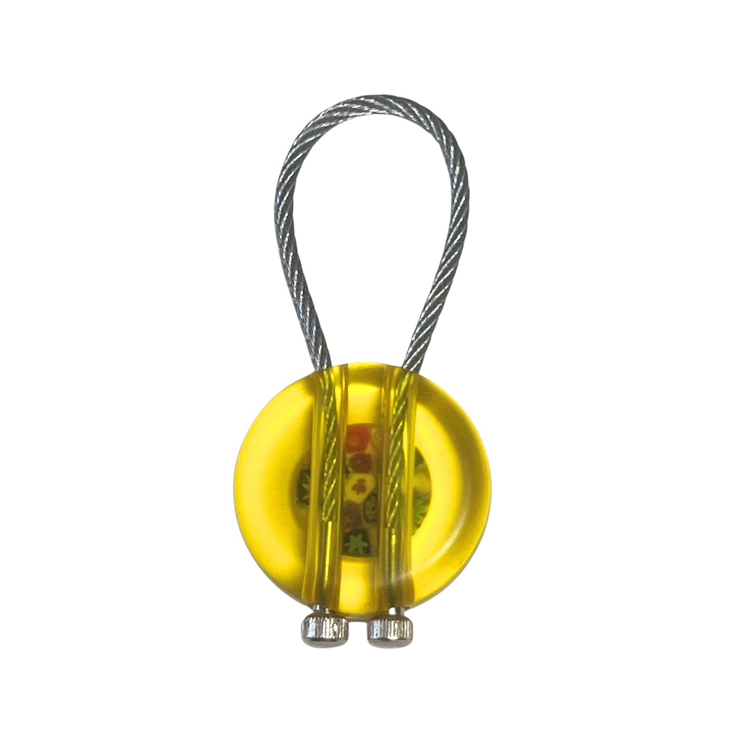 Murano Yellow Millefiori Keychain
