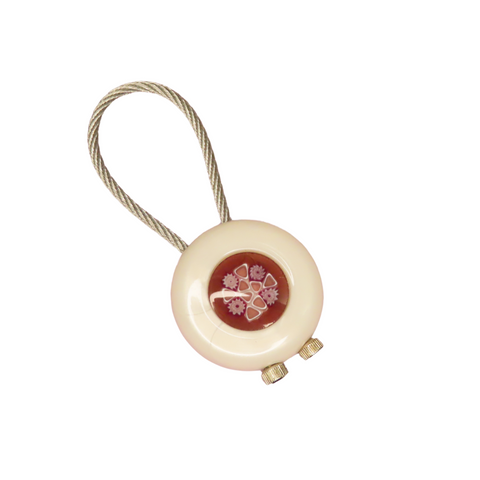 Murano Red Millefiori Pearl Disc Keychain