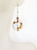 Murano Glass Topaz Disc Silver Earrings, Venetian Glass Custom Made Jewelry - JKC Murano