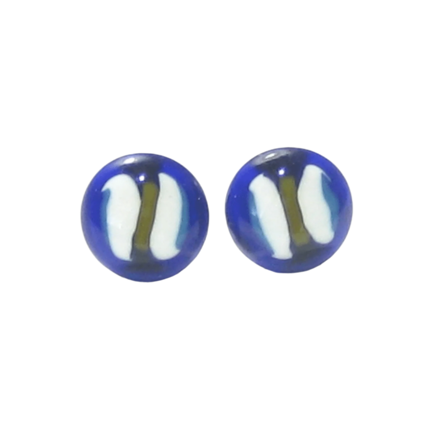 Murano Glass Butterfly Sterling Silver Post Earrings - JKC Murano
