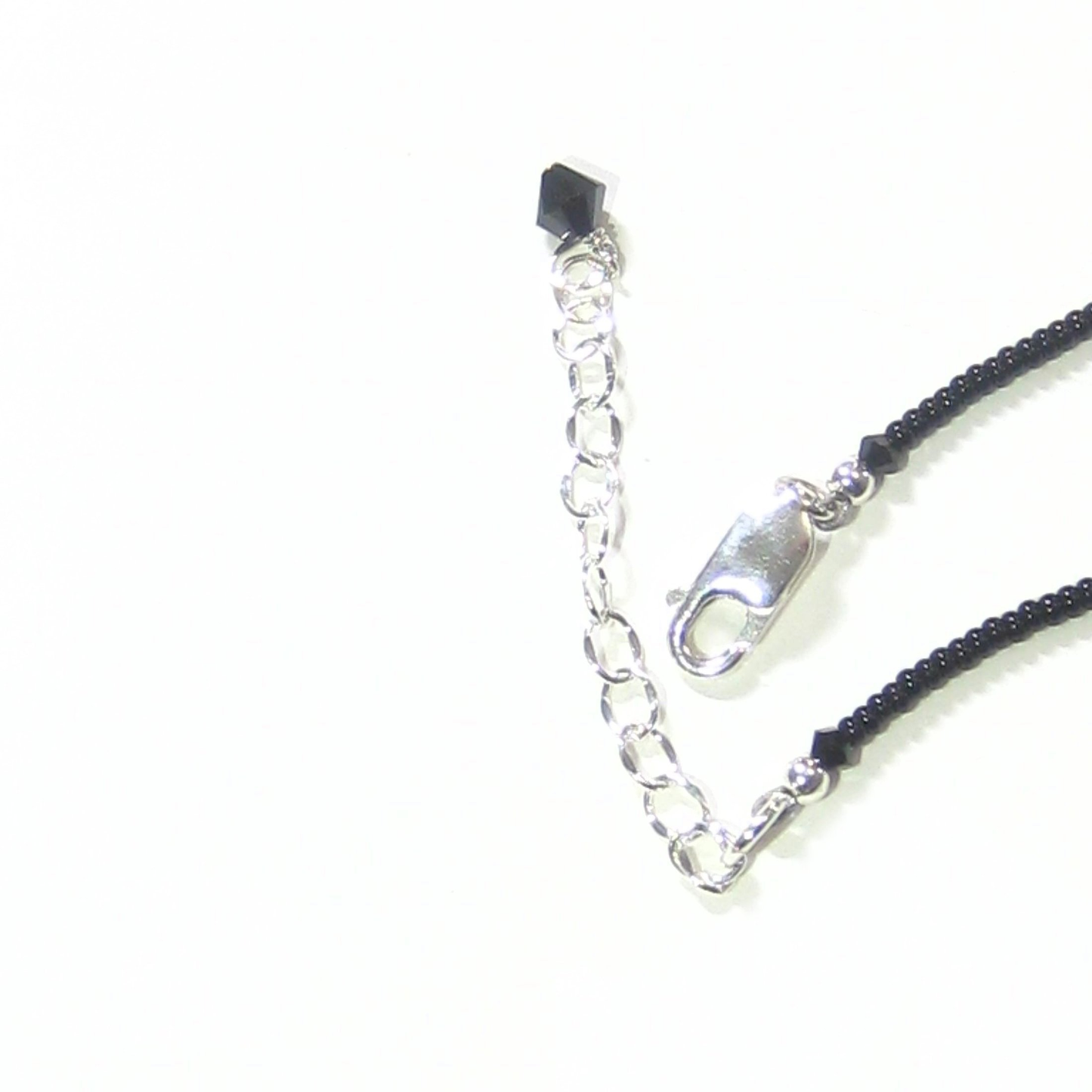 Murano Glass Green Gray Abstract Oval Silver Necklace - JKC Murano