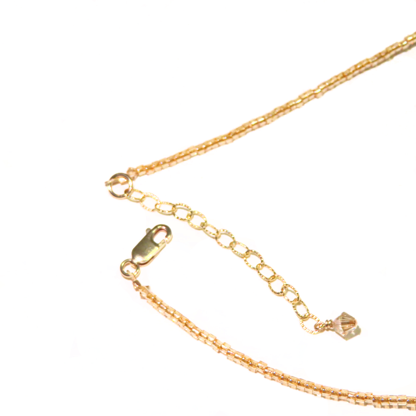 Murano Pink Sparkle Disc Gold Necklace