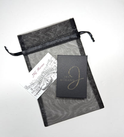 Murano Glass Wedding Cake Pink Rose Sterling Silver Earrings