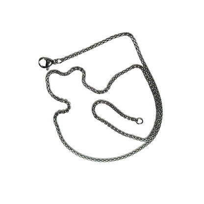 stainless steel  chain necklace on a white background