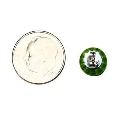 Murano Millefiori Lime Green Sterling Silver Post Earrings, Stud Earrings