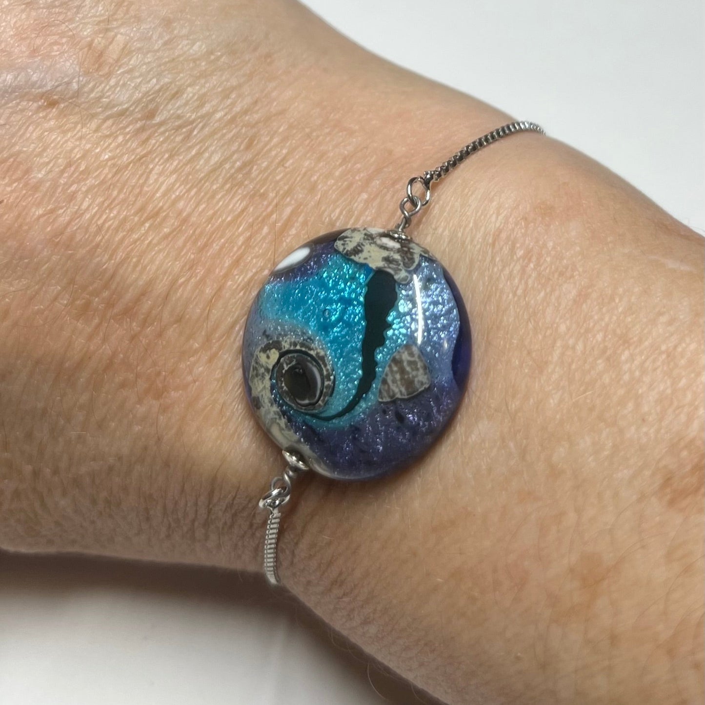 Murano Glass Cyclone Bolo Bracelet