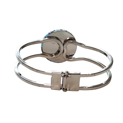Blue Millefiori Murano Glass Bangle Bracelet – Authentic Italian Venetian Art Glass Jewelry