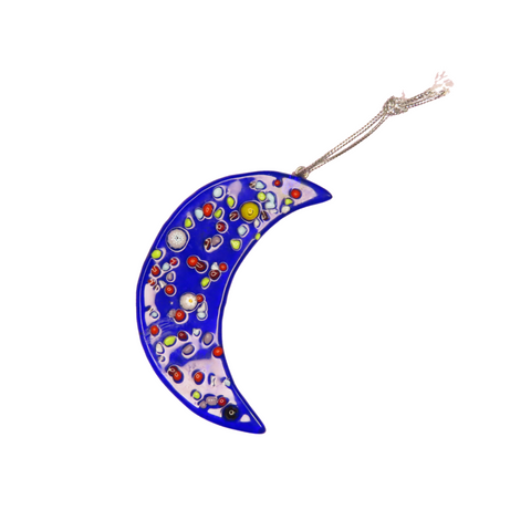 Murano Glass Blue Moon Millefiori Tree Ornament