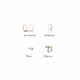 Murano Glass Aqua Cobalt Ball Gold Earrings, Leverback Earrings - JKC Murano