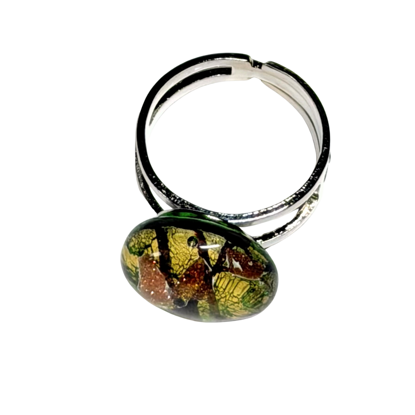 Murano glass green ring
