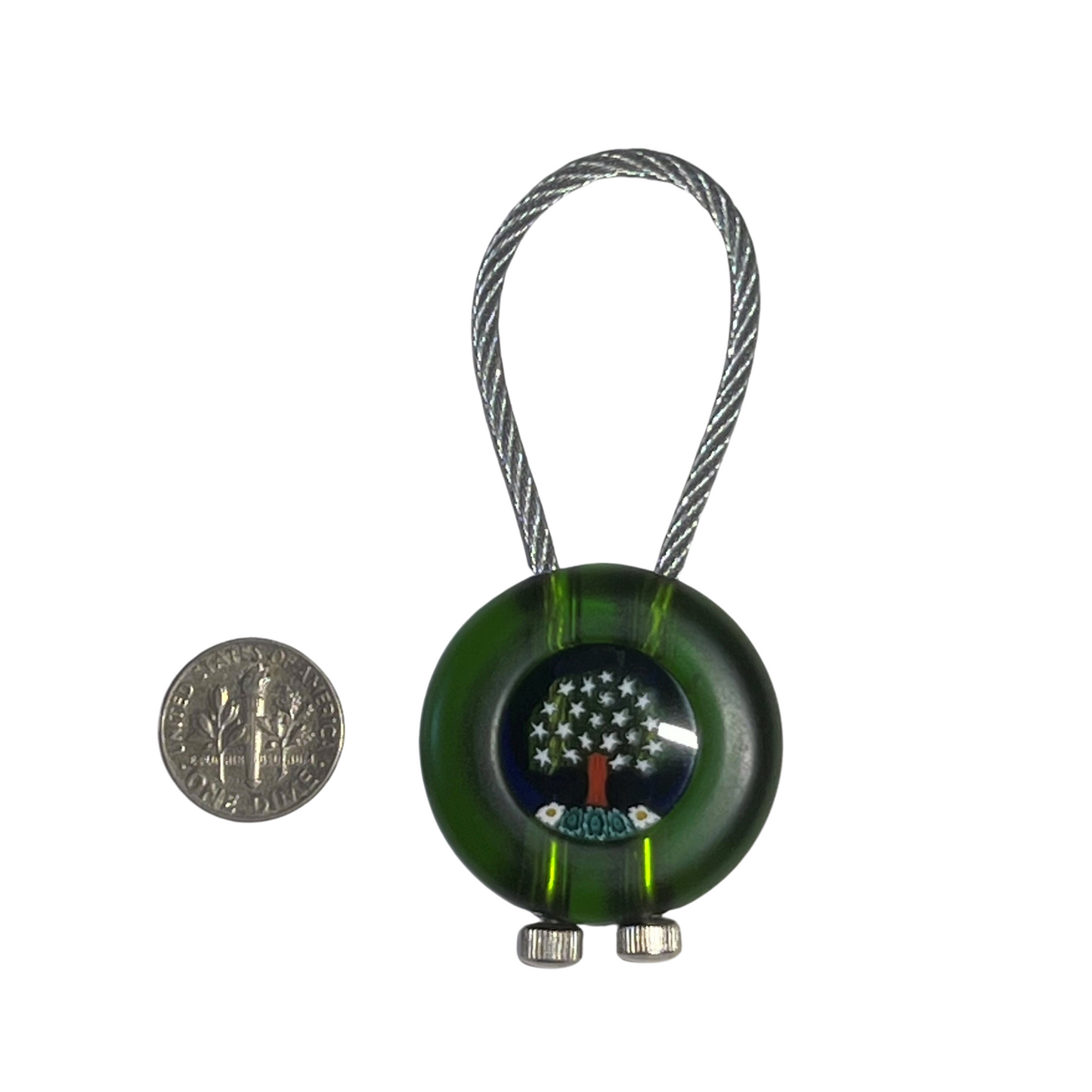 Murano Tree of Life Green Keychain