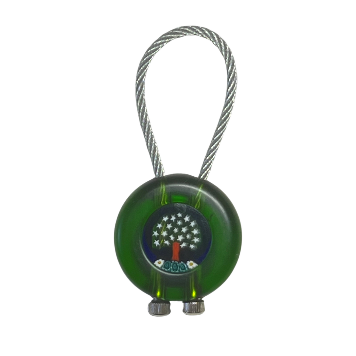 Murano Tree of Life Green Keychain