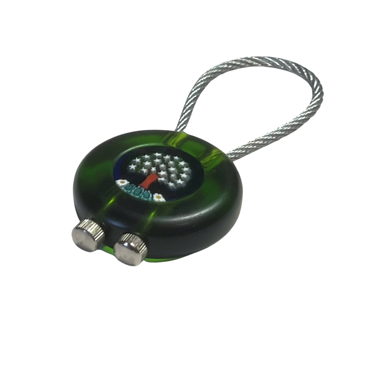 Murano Tree of Life Green Keychain