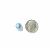 Aqua White Star Millefiori Sterling Post Post Earrings - JKC Murano