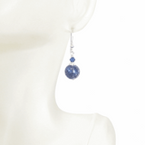 Genuine Murano Glass Navy Blue Sterling Silver Earrings, Clip ons - JKC Murano