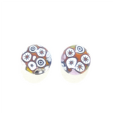 Colorful Millefiori Star Sterling Post Stud Earrings by JKC Murano - JKC Murano