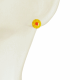 Millefiori Yellow Small Sterling Silver Post Earrings, Studs - JKC Murano