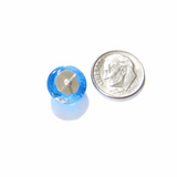 Murano Glass Aqua Blue Silver Dichroic Button Earrings, Stud Earrings - JKC Murano