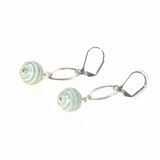 Murano Glass Aquamarine Copper Rings Long Silver Earrings - JKC Murano
