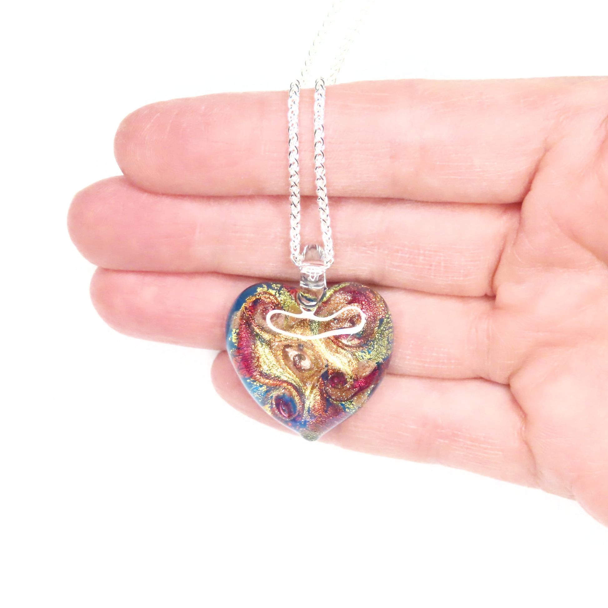 Murano glass heart pendant necklace hotsell