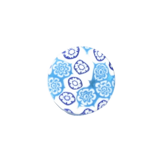 Murano Glass Aqua White Large Millefiori Ring - JKC Murano