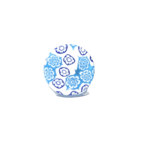 Murano Glass Aqua White Large Millefiori Ring - JKC Murano