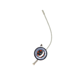 Murano Glass Black Red Millefiori Disc Keychain