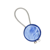 Murano Glass Blue Millefiori Disc Keychain