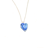 Murano Glass Blue Dichroic Heart Pendant Necklace