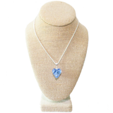 Murano Glass Blue Dichroic Heart Pendant Necklace