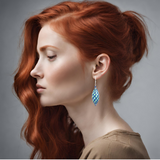 Murano blown glass earrings worn by lady
