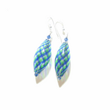 Blue Green Mouth Blown Glass Murano Earrings - JKC Murano