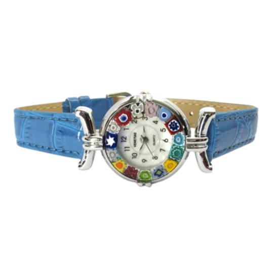 Murano Glass Millefiori Blue Watch