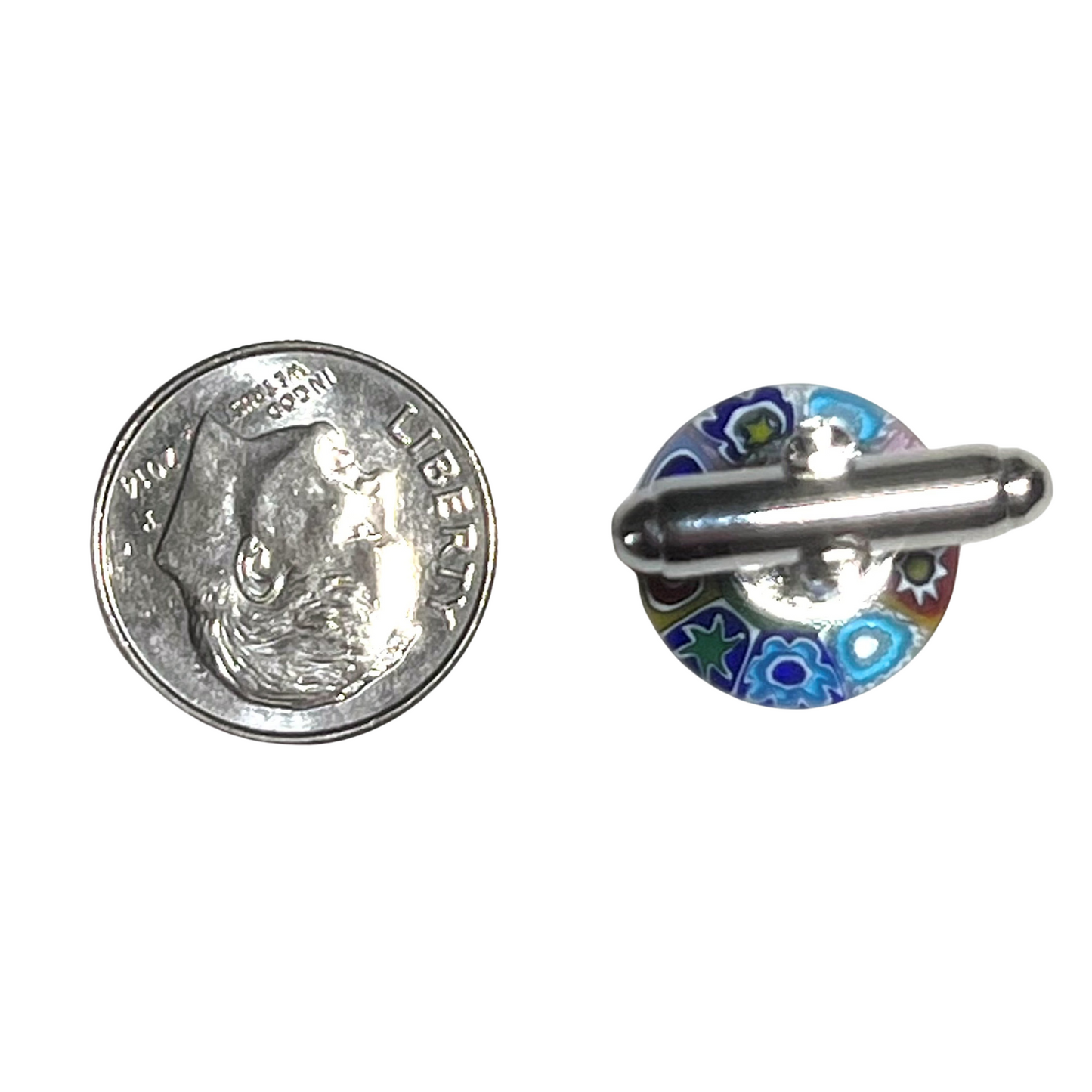 Murano Colorful Millefiori Silver Cuff links