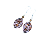 Italian Glass Leopard Twist Sparkle Sterling Silver Earrings - JKC Murano
