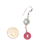 a penny and a pair of earrings on a white background