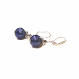 Italian Murano Glass Plum Purple Sterling Silver Earrings - JKC Murano